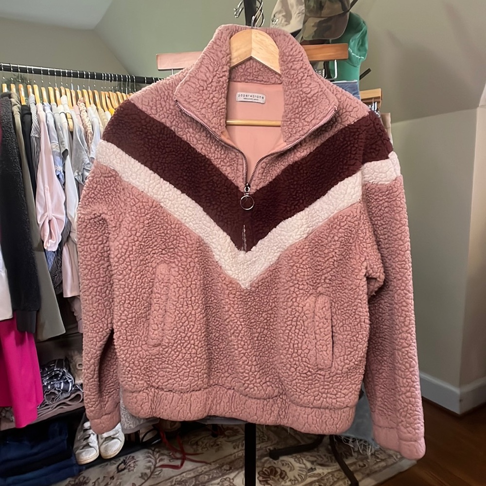 Pink Quarter-Zip Pullover Fleece - Small/Medium